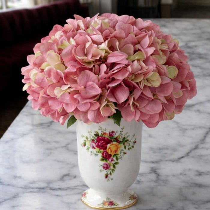Art Street Artificial Pink Hydrangea Flower Stick for Vases| Faux Flowers|