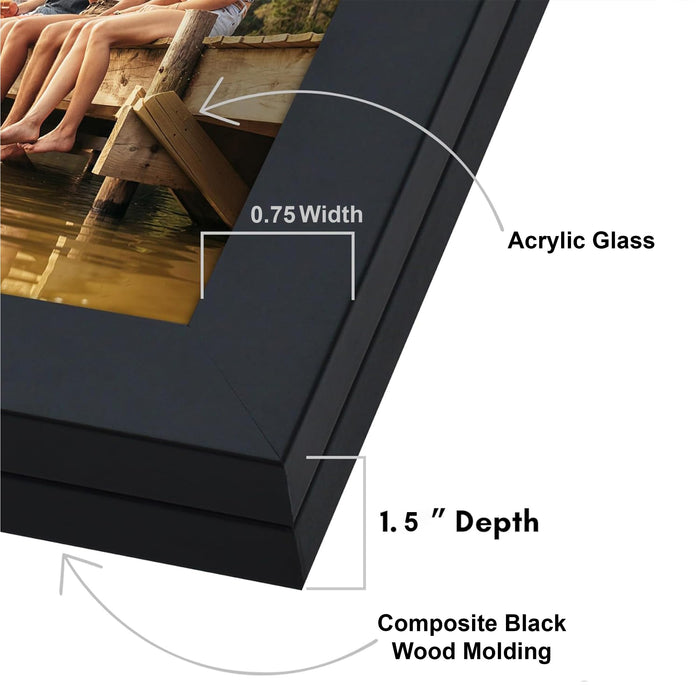 Art Street Black Photo Storage Box with Magnetic Closure, Picture Frame for 5x7 Photos, Foldable Image Storage Case with Elastic Strap, Tabletop and Wall Mount Display Frame, Size 15 x 20 cm