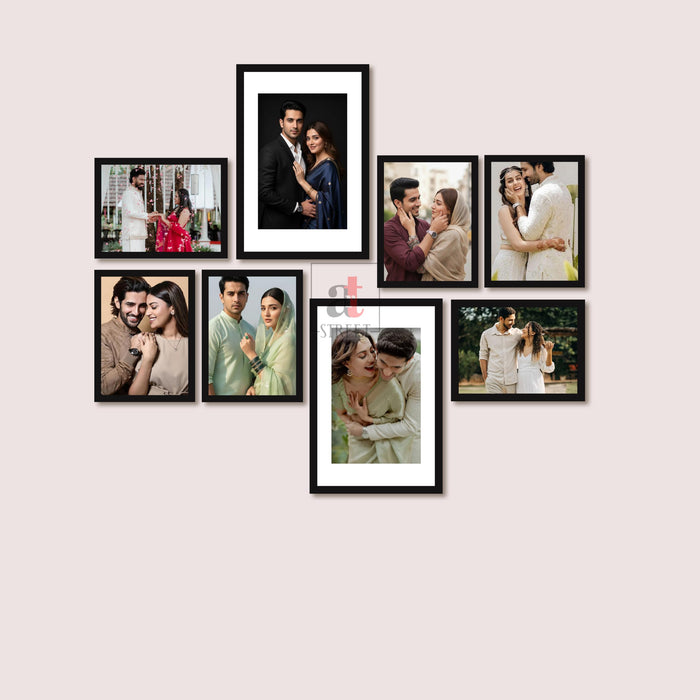 Art Street Photo Frame Set of 8 Black Wall Decor Collage Display Hanging Family Picture Frames Gallery Collection Decor Items Wall Mount Frames Birthday Anniversary Gift, 8x12 and 12x16 In