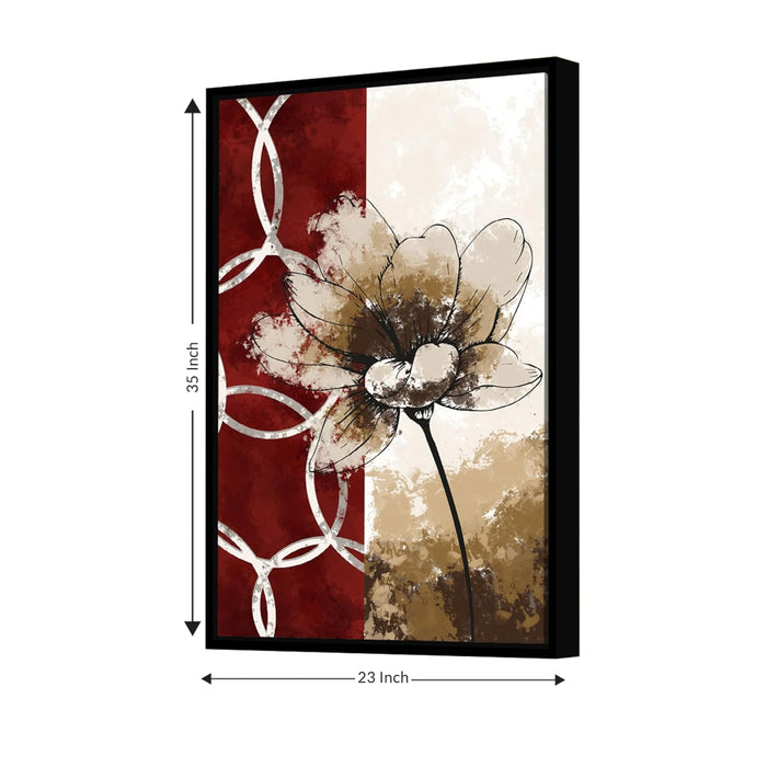 Canvas Painting Bouquet of White Sunflowers Framed For Living Room (Size: 23x35 Inch)