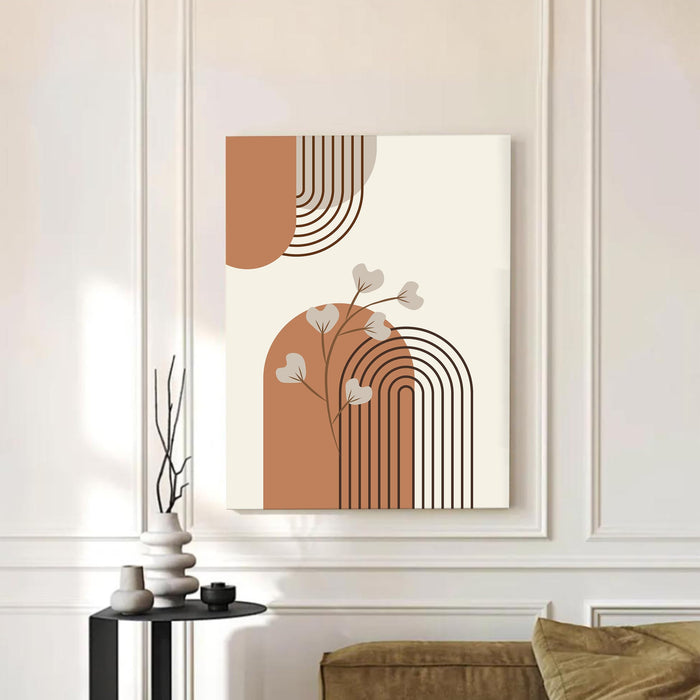 Abstract Rainbow tree Stretched Canvas Wall Art Modern Boho Illustration Painting for Home & Office Wall Decor, (16x22 Inch)