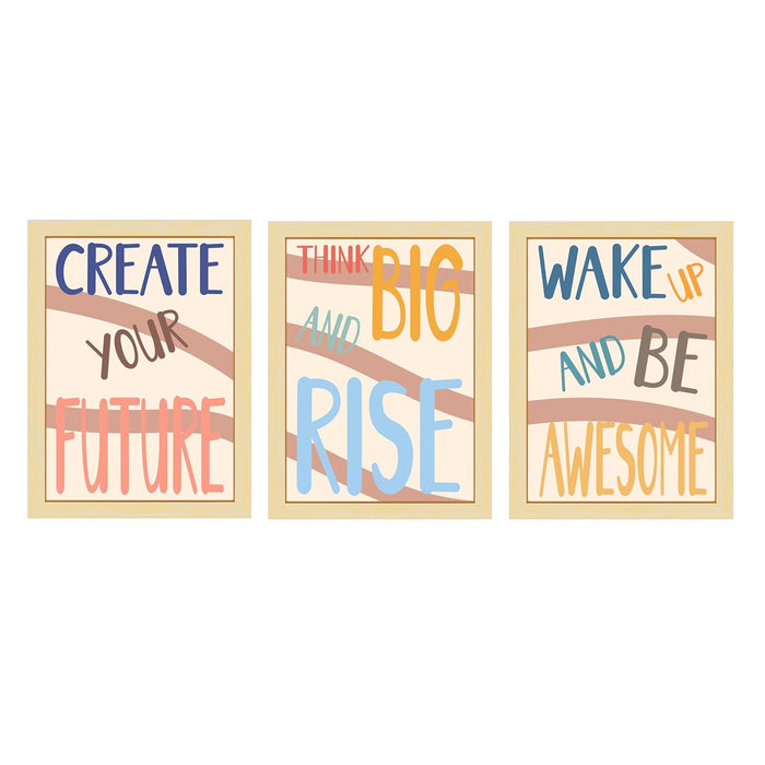 Art Street Create Your Future Colorful Nursery Kids Art Print for Home & Kids Room, Wall Hanging Decorative gifts (Set of 3, 12.7x17.5 Inch, A3)