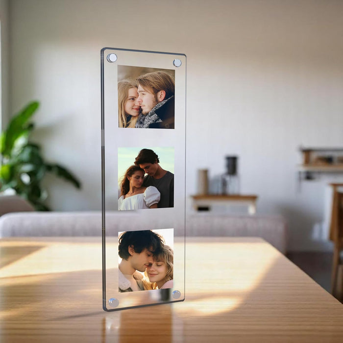 Acrylic Magnetic Picture Photo Frames 5x15 Cm Set of 2, Custom Acrylic Refrigerator, Long Rectangle Fridge Magnetic Photo Frames.