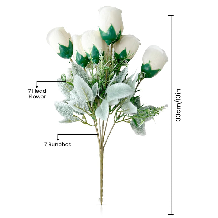 Art Street Artificial White Rose Flowers Bouquet for ' S Day, Rose Flowers Bunch