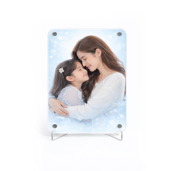 Mother's Day Flower Gift Box for Memories with Flower Bouquet and Fridge Magnet, Beautiful Moments in a Shadow Box, for Anniversary Gifting, Elegant Home Decor Display (Size: 18x23 cm)