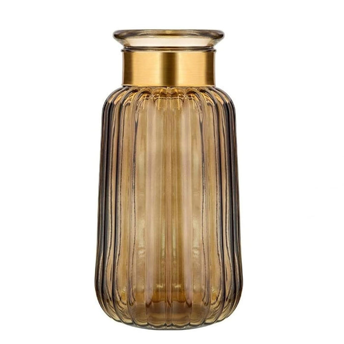 Glass Flower Vase for Modern Decorative Flower and Plants for Table Centerpiece Decoration (Blue, 11x22 cm)