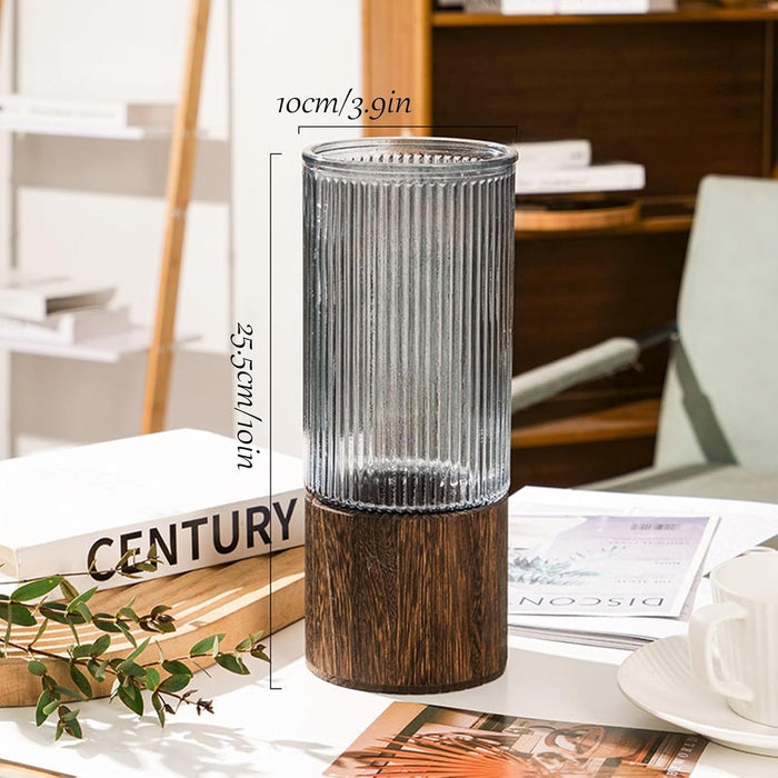 Glass Flower Vase for Modern Decorative Flower and Plants for Table Centerpiece Decoration (10x25 cm)