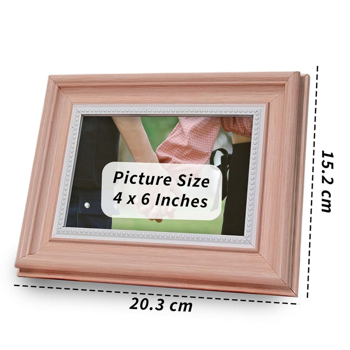 Photo Frame for Table, Plexi Glass, Engineered Wood Photo Frame (Pink)