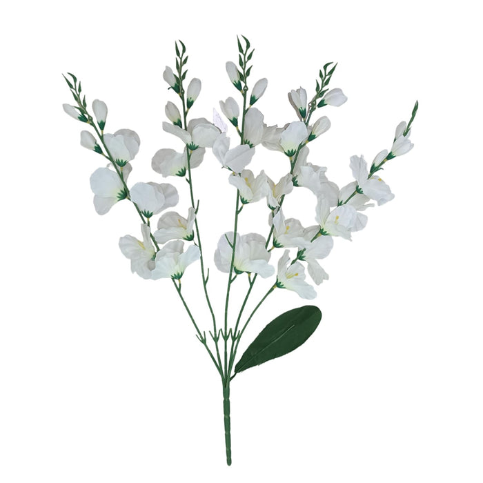 Art Street Artificial Gladiolus Flower Bunch for Vase, for Home Décor Table Placement Office Desk Artificial Flowers (27 Inch, Set of 2, Baby White) (Vase Not Included)