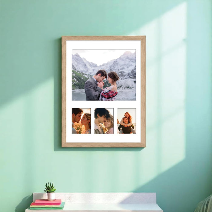 Photo Frame Collage 20x25, 7x10 cm Photos Display 4 Openings Wall Mounting Home Décor Photo-Frame (34x44 cm)