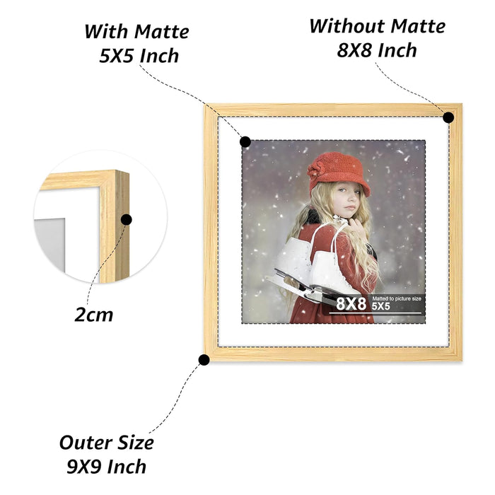 Photo Frames Large Collage Set of 9 Wall Photo Frames for Living Room Decoration (Size-8x8 Inch)