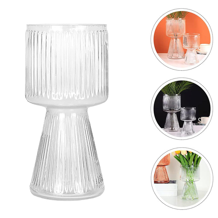 Glass Flower Vase for Modern Decorative Flower and Plants for Table Centerpiece Decoration (10x19 cm)