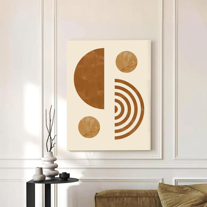 Abstract Rainbow sun pattern Stretched Canvas Wall Art Modern Boho Illustration Painting for Home & Office Wall Decor, (16x22 Inch)