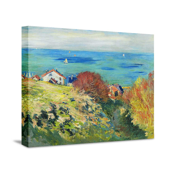 Canvas Painting Wall Art Print Picture The Beach at Honfleur Paper Collage Decorative Luxury Paintings for Home Décor (Blue, 16 x 22 Inches)