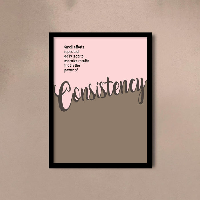 PAINTINGMANTRA Motivational Quote Wall Art Set of 6 Framed Prints | Mindset Balance Consistency Success Wall Décor for Home, Office & Study Room, 23x32 cm