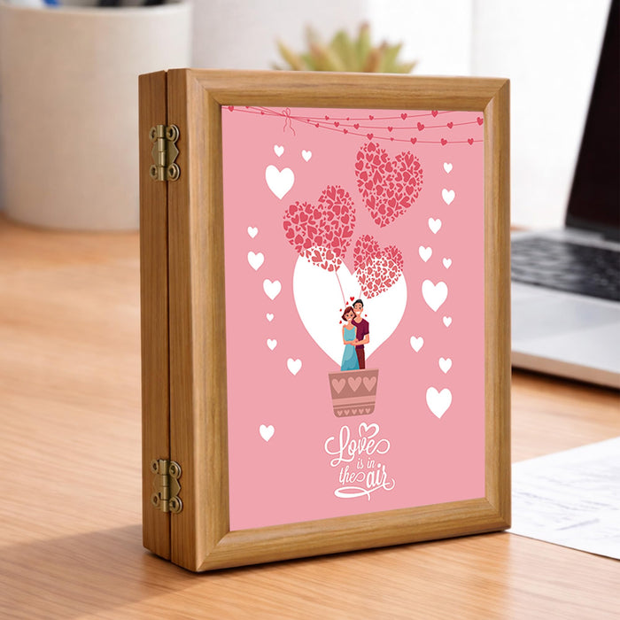 Wooden Greeting Card Photo Frame with Clip, Brown Hinged Double Frame for Photos & Cards, Tabletop Display Gift for Anniversary, Wedding, Valentine, Home Decor (5.2 x 7.2 Inch, Wooden Brown)