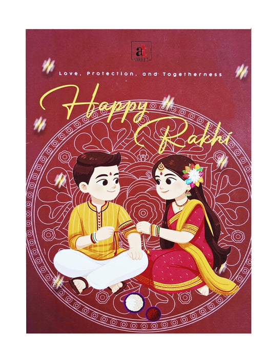 Art Street Rakshabandhan Gift Hamper with Sweets for Brother and Bhabhi, Megantice Photo Frame and Lotus Flowers Rakhi with Chawal and Roli Gift Set for Celebrate Raksha Bandhan (Pack of 7 Items)