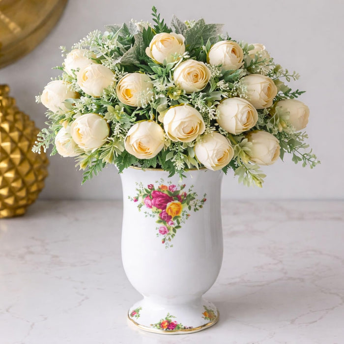 Art Street Artificial White Rose Flowers Bunch