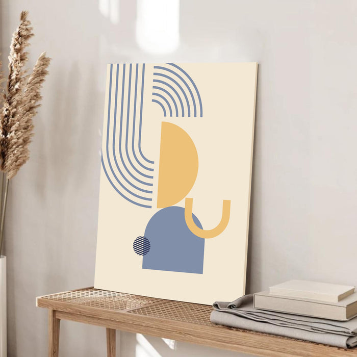 Abstract orange and blue Face Stretched Canvas Wall Art Modern Boho Illustration Painting for Home & Office Wall Decor, (16x22 Inch)