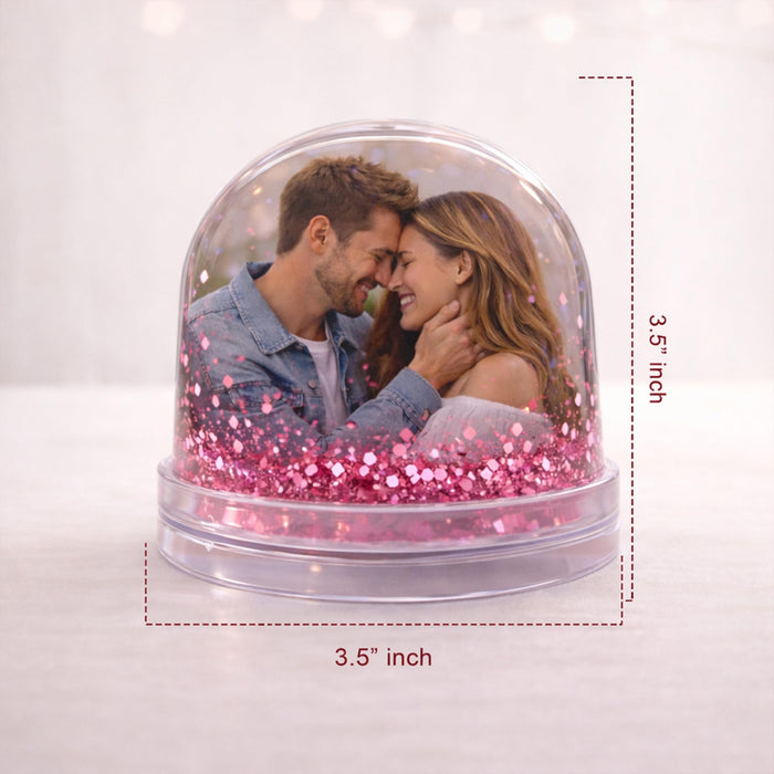 Art Street Pink Heart Glitter Liquid Photo Frame, Tabletop Frame with Swirling Glitter Hearts, Acrylic Water Frames for Valentine's Day Gift, Romantic Keepsake, Personalized Photo Gift, 3.5x3.5 Inch