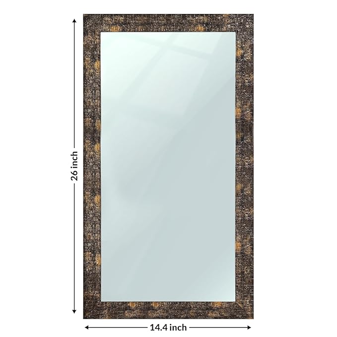 Decorative Wall Mirror/makeup mirror/Looking Glass Copper Color Flat Small Size Inner Size 10 x 12 inch, Outer Size 12 x 14 inch