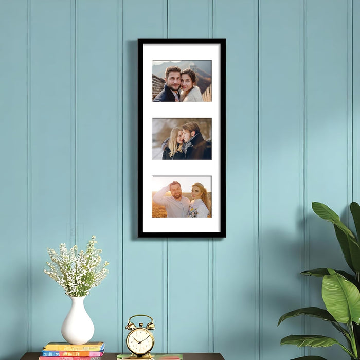 Photo Frame Collage 10x15 cm Photos Display 3 Oppenings Wall Mounting Home Décor Photo-Frame (23x49 cm)