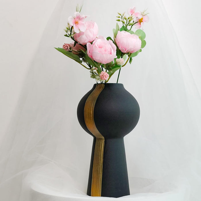 Ceramic Flower Vase for Home Décor, (3x8 inch), Flowers Not Included