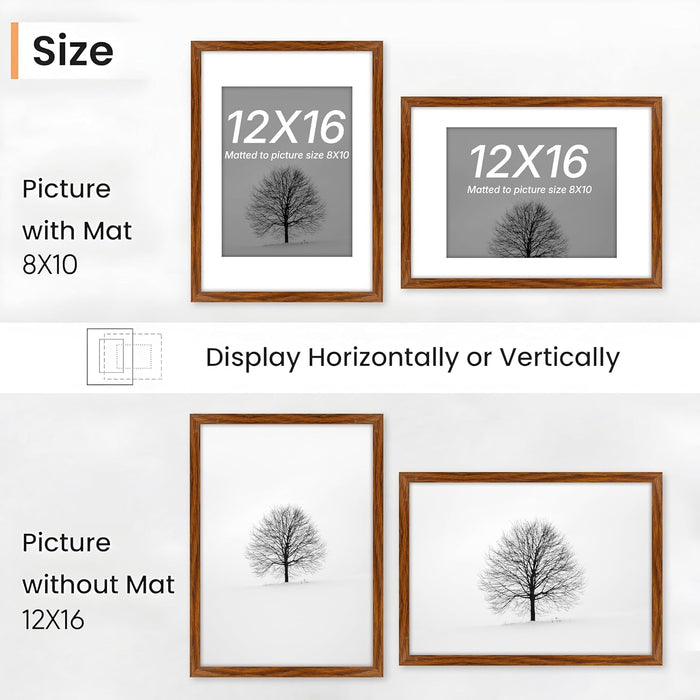 Art Street Photo Frame For Wall Set of 5 Brown Picture Frame For Home and Office Decoration new-Size -(Size -12x16 Inches)