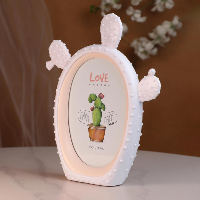 Kid's Photo Frame Creative Cute Cactus and High Definition Glass for Table Stand Table Top Picture Frames Suits For Kid's Room, Table 12x17 cm