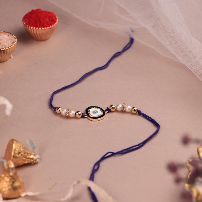 Rakshabandhan Gift Hamper for Brother and Bhabhi, Photo Frame and Serving Tray, Evil Eye Rakhi with Chawal and Roli Gift Set for Celebrate Raksha Bandhan