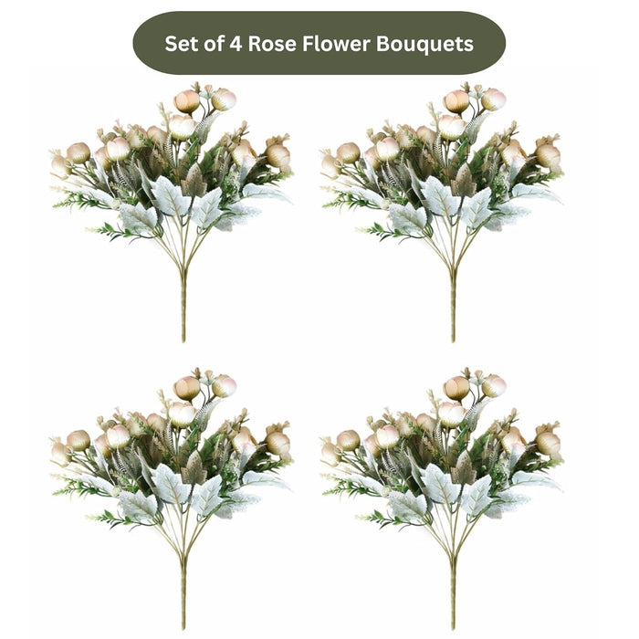 Art Street Artificial White Rose Flowers Bunch