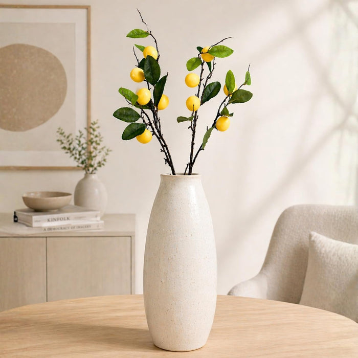 Art Street Artificial Lemon Plant Stick with Yellow Fruits – Realistic Faux Lemon Branch for Home Décor,