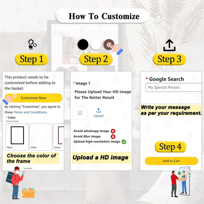 Personalized Best Friend Wall Photo Print, Photo Upload Customized Photo Frame. (Friendship Day  Special)