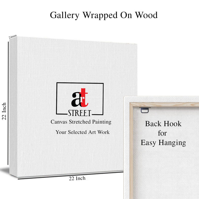 Stretched Canvas Painting Garden Theme Wall Art Print for Living Room (22x22 Inch)