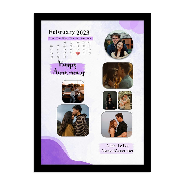 SNAP ART Customized Calender with 7 Photo Collage print for Mother, Dad Gifts Photo Frame With Photo Upload (A4)