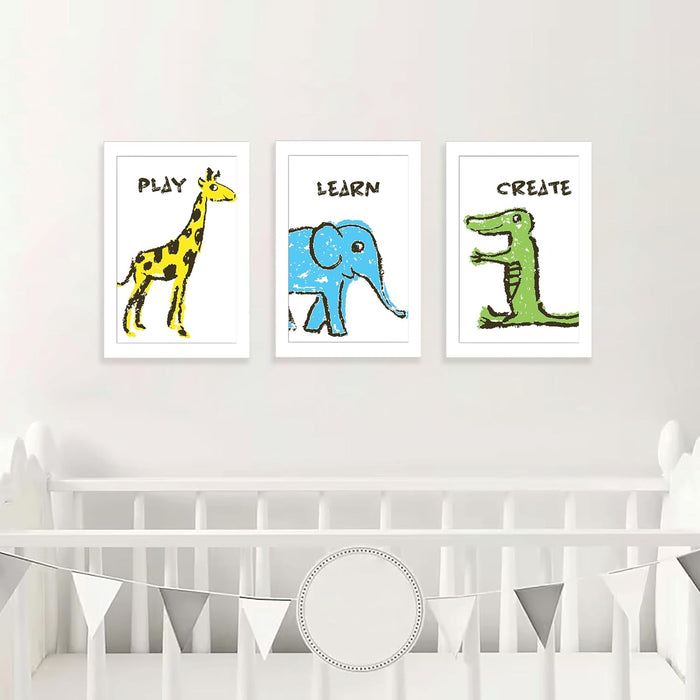 Art Street I Believe in Magic Art Prints for Kids Room Decoration (Set of 3, 8.9x12.8 Inch, A4)