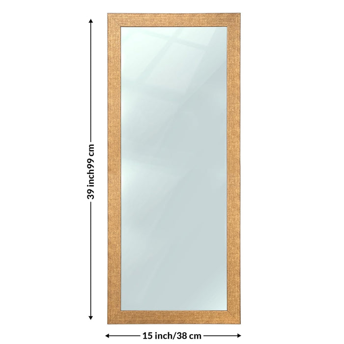 Bathroom Wall Mirror, Black Wall Mount Rectangular Makeup Mirror, Decorative Looking Glass with Frame Inner Size 12x36 Inch Outer (15x39 Inch)