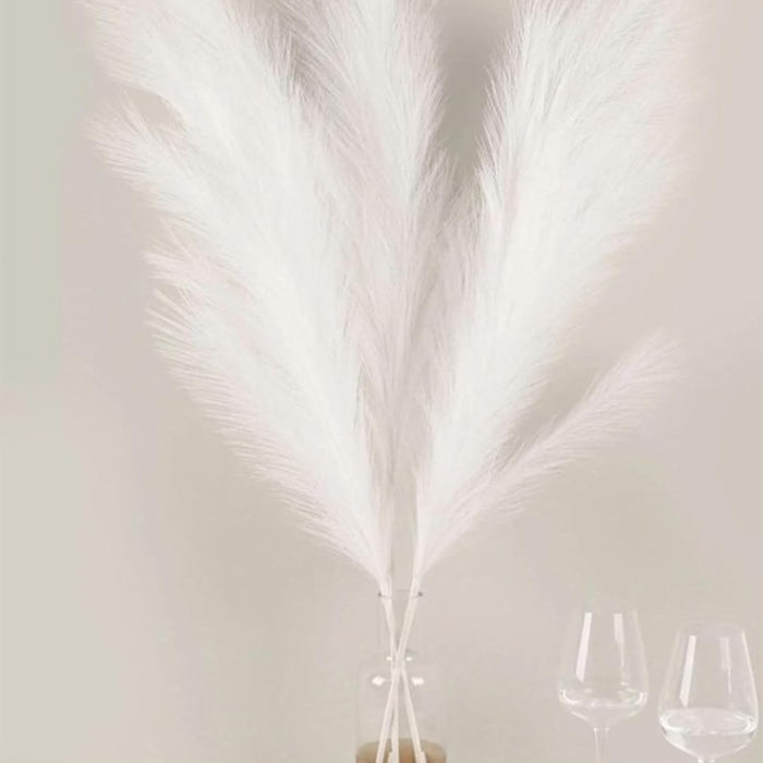 Artificial Pampas Grass for Decoration, Pink Blush Faux, Non-Shedding Feather Grass Pack of 4 | Gradient Pampas Grass | (18 Inch)