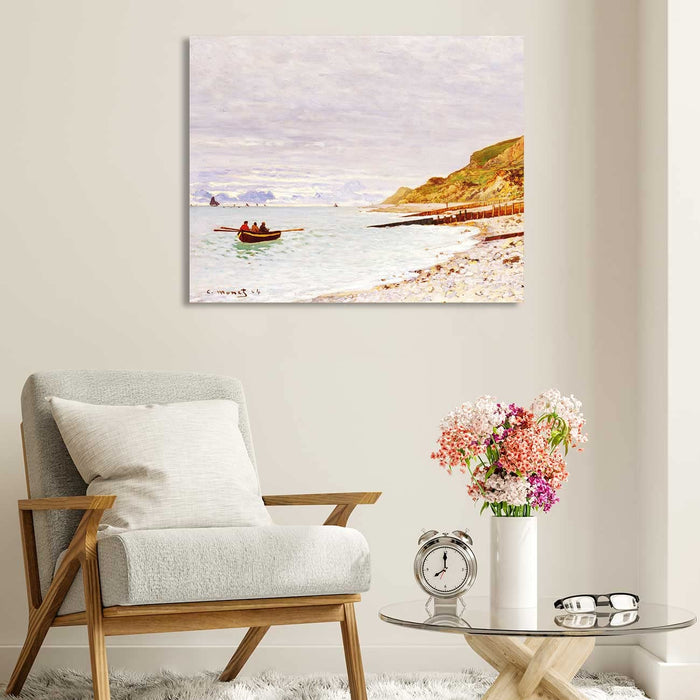 Canvas Painting Wall Art Print Picture Low Tide at Pour Ville,Near Dieppe Paper Collage (16 x 22 Inches)