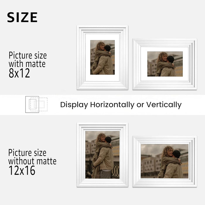 Premium White Photo Frame Set of 6 for Living Room | Classic Wooden Picture Frames for Photos, Artwork & Kids Room | Wall Décor (8x10 Inch)