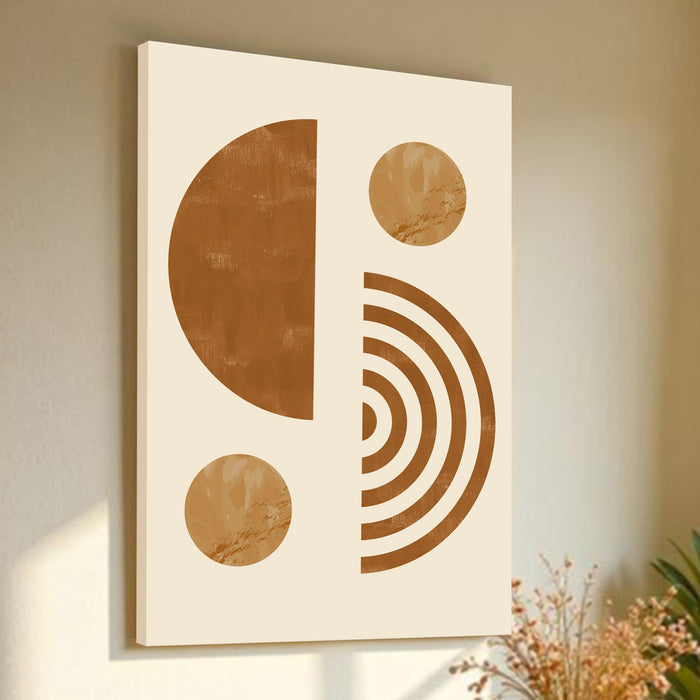 Abstract Rainbow sun pattern Stretched Canvas Wall Art Modern Boho Illustration Painting for Home & Office Wall Decor, (16x22 Inch)