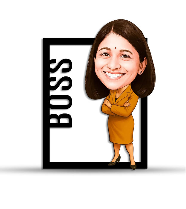 Personalized Caricature Gifts for Women Boss, Employee Friends, Brother, BFF, Boyfriend, Father Character Caricature Standee, Photo Frame Unique Design Customized Gift for Friends & Family