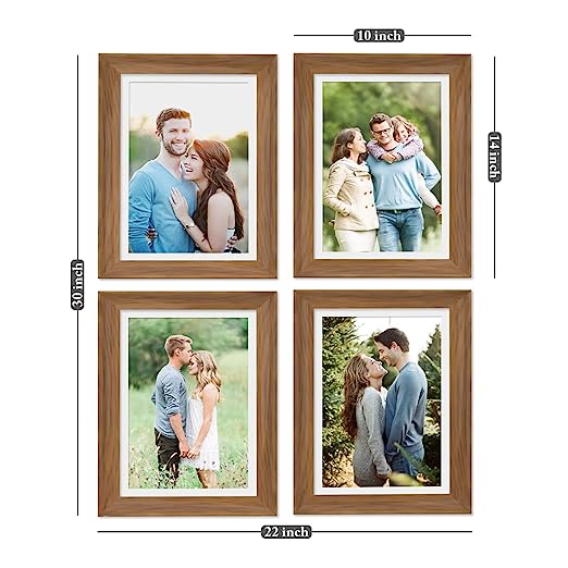 Art Street Picture Frames Set of 4 Wall Mounted Premium 3D Photo Frame Vertical & Horizontal Wall Hanging Individual Collage for Home Décor ( Ph- 1928 )