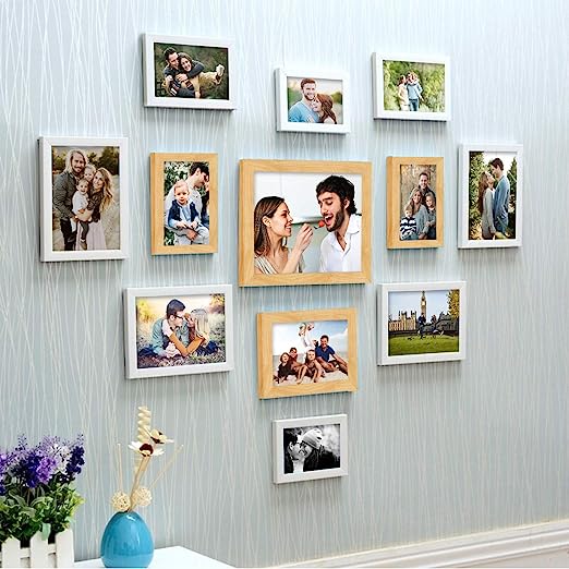 Set Of 12 Individual Wall Photo Frame, For Home Decor ( Size 4x6, 5x7, 6x8, 8x10 inches )