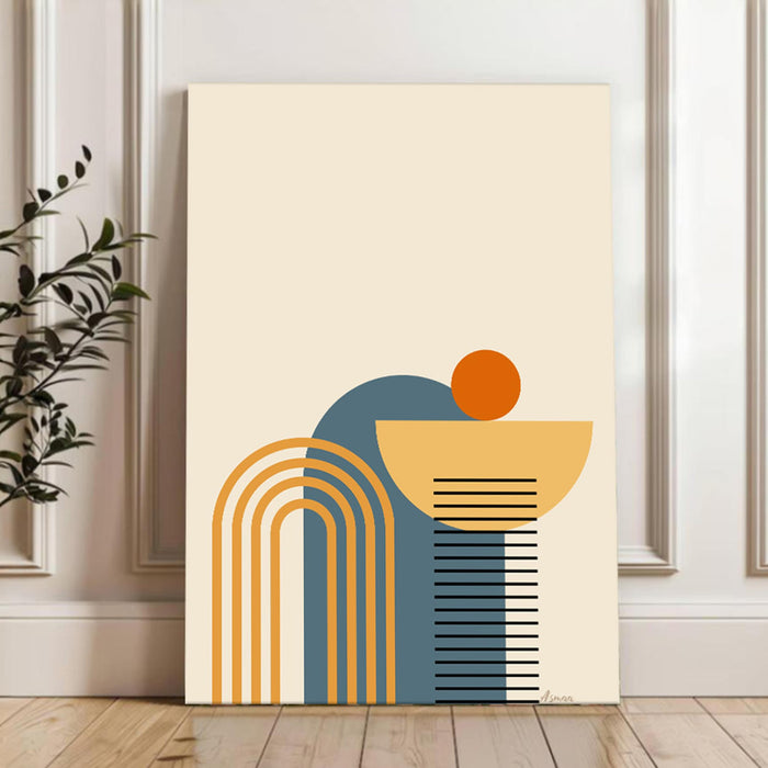 Abstract Smooth wrinkle Stretched Canvas Wall Art Modern Boho Illustration Painting for Home & Office Wall Decor, (16x22 Inch)