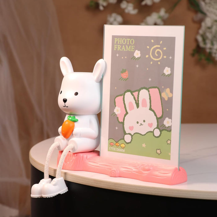 Kid's Photo Frame Creative Cute Teddy Bear with Pen Holder Stand and High Definition Glass for Table Stand Table Top Picture Frames Suits For Kid's Room, Table 12x17 cm