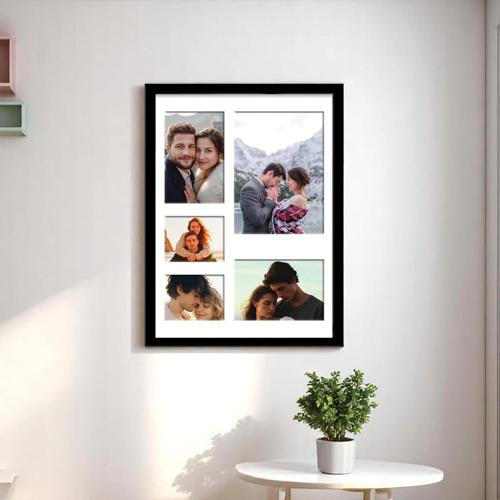 Photo Frame Collage 15x20, 10x15, 8x10 cm Photos Display 5 Openings Wall Mounting Home Décor Photo-Frame, (34x44 cm)