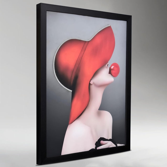 LED Wall Art Print with Wooden Frame, Aesthetic Wall Decor, Modern Art Print with LED Light - 43x58 cm