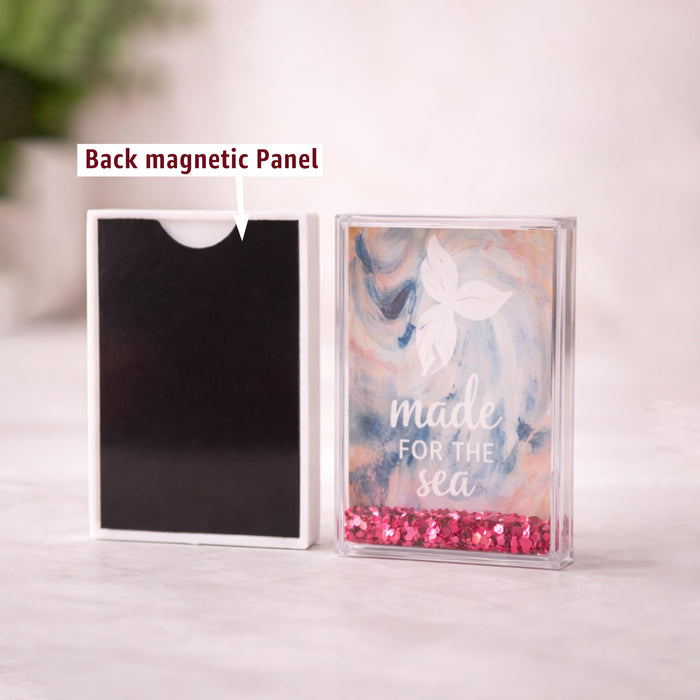 Art Street Customized Red Glitter Magnetic Photo Frame, Liquid Filled Photo Holder, Dynamic Shaking Glitter Photos Magnet, Unique Valentine’s Day Gift, Acrylic Fridge Magnet Frame, 2.3x3.7 Inch