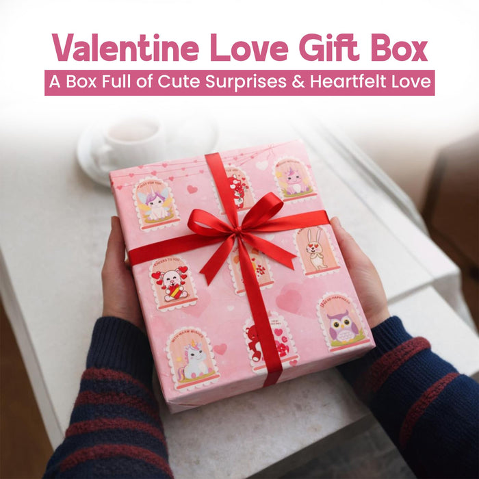 Valentine’s Day Gift Hamper for Her Him Couples Unique Valentine Gift Box Set of 9 Special Valentine Articles with Romantic Decor, Car Hanging Aroma Fragrance, Love Greeting Card